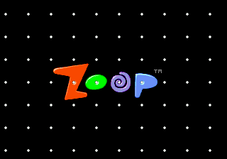 Zoop title screen for Sega Genesis
